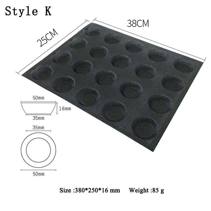 KIMLUD, Meibum Baguette Bun Mould Round Hamburger Silicone Molds Bread Baking Liners Mat Loaf Pan Non-stick Perforated Soft Bakery Mold, Style K, KIMLUD APPAREL - Womens Clothes