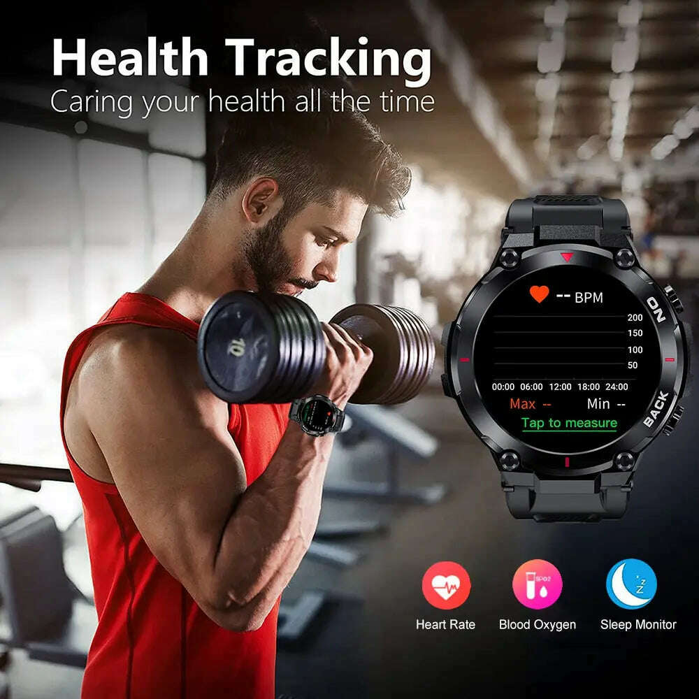 KIMLUD, MELANDA Outdoor Military GPS Smart Watch Men 360*360 HD Screen Heart Rate IP68 Waterproof Sports Smartwatch For Android IOS K37, KIMLUD Womens Clothes