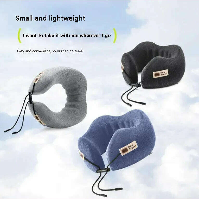 Memory Foam Neck Pillow Cervical Vertebra Travel Portable Noon Break Aircraft U Type Of Pillow Sleep Camping Pillow Carry Bag - KIMLUD