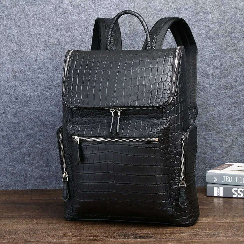 Men bag genuine leather bag men's bag Men's large backpack large capacity travel bag outdoor men's bag factory direct delivery - KIMLUD