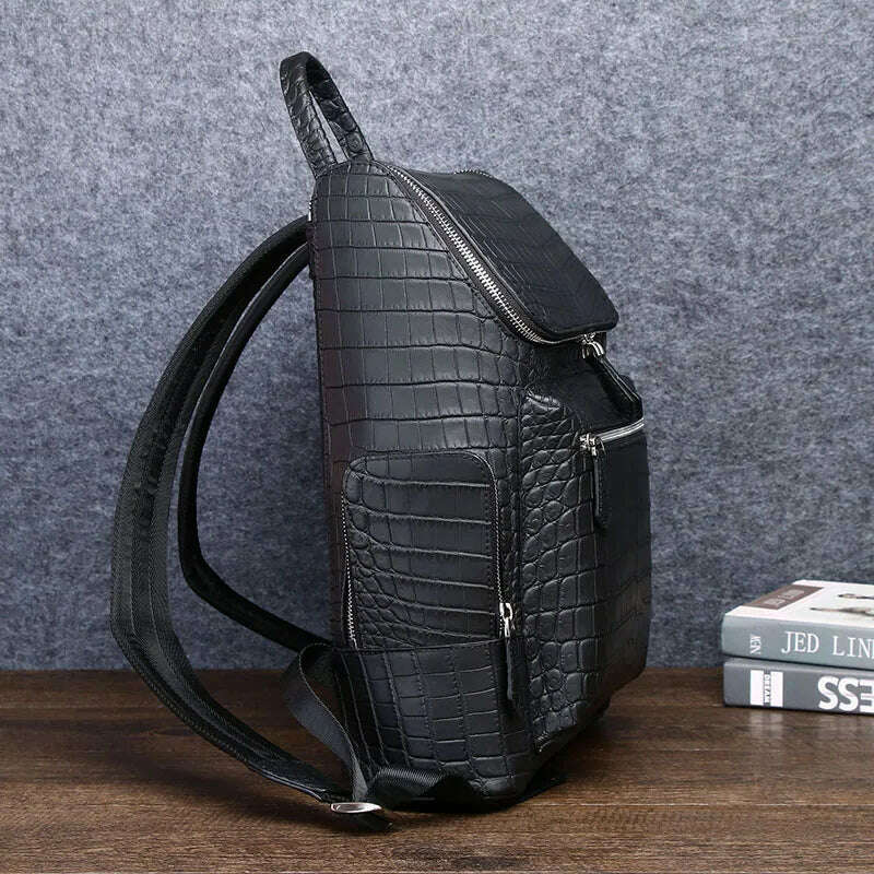 Men bag genuine leather bag men's bag Men's large backpack large capacity travel bag outdoor men's bag factory direct delivery - KIMLUD