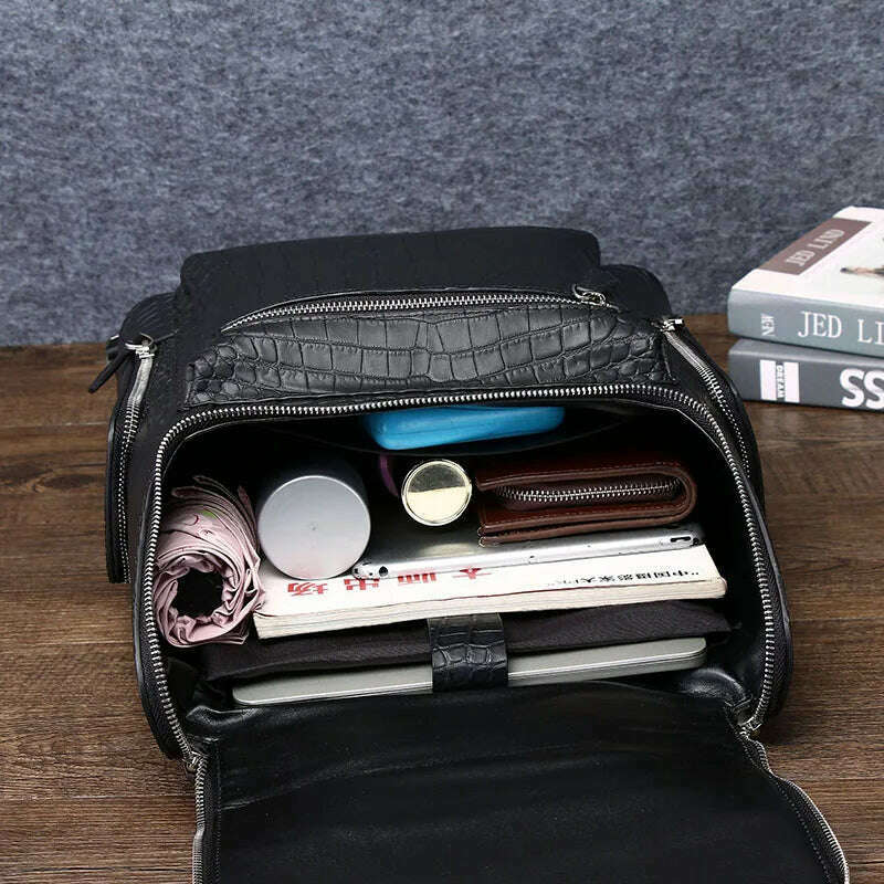 Men bag genuine leather bag men's bag Men's large backpack large capacity travel bag outdoor men's bag factory direct delivery - KIMLUD