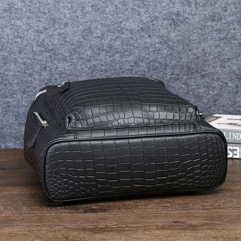 Men bag genuine leather bag men's bag Men's large backpack large capacity travel bag outdoor men's bag factory direct delivery - KIMLUD