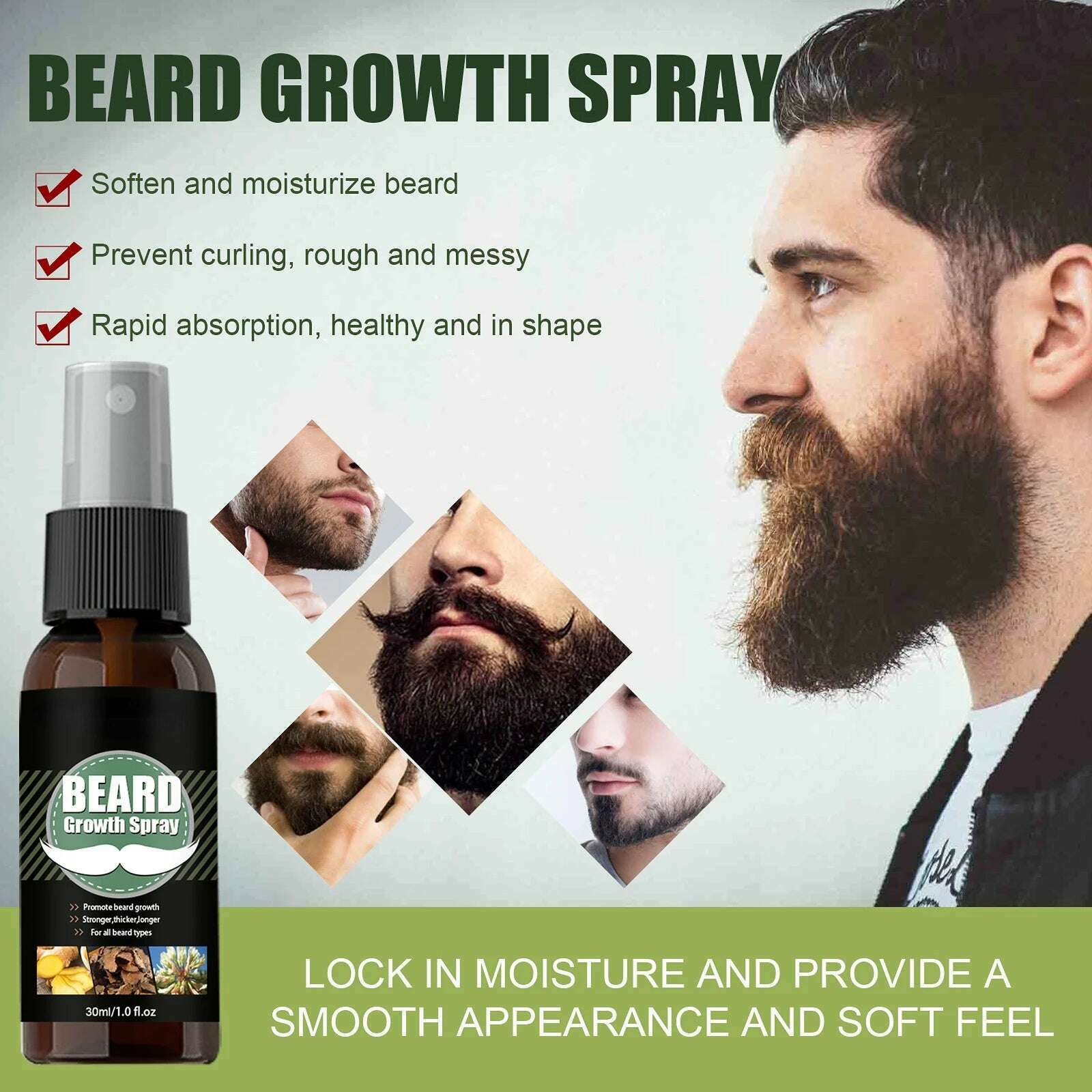 KIMLUD, Men Beard Growth Essential Oils Essence Spray Nourishing and Moisturizing Spray Beard Care Grooming Oil, KIMLUD Womens Clothes