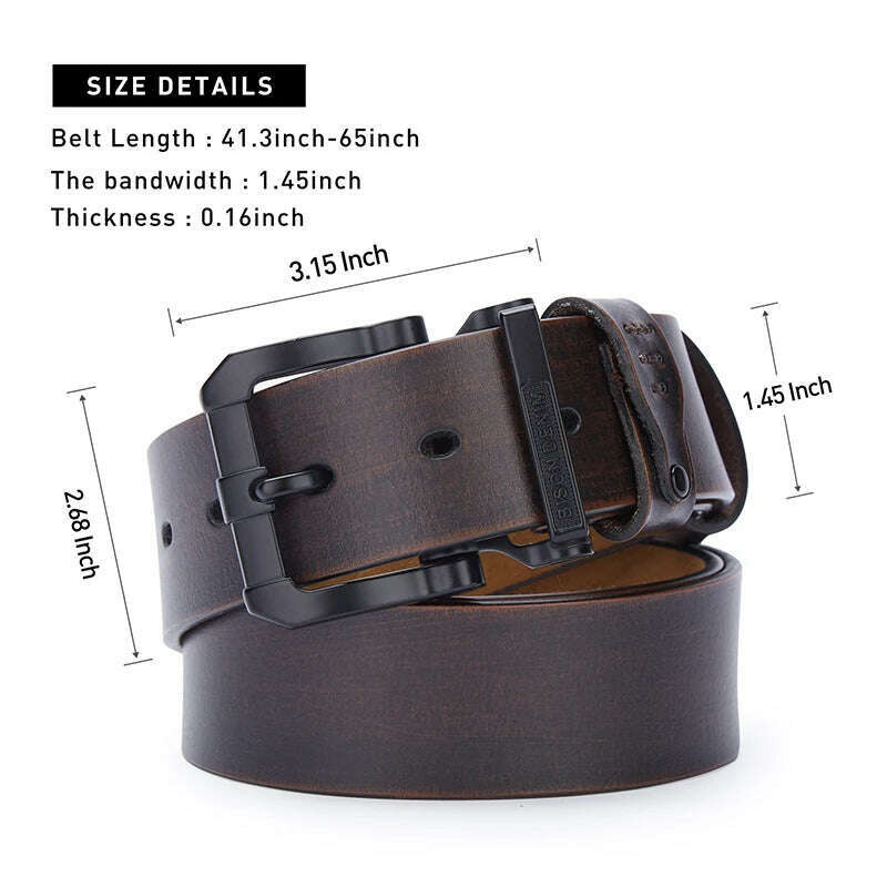 KIMLUD, Men Belt Male High Quality Leather Belt Men Male Genuine Leather Strap Luxury Pin Buckle Fancy Vintage Jeans Free Shipping 2024, KIMLUD Womens Clothes