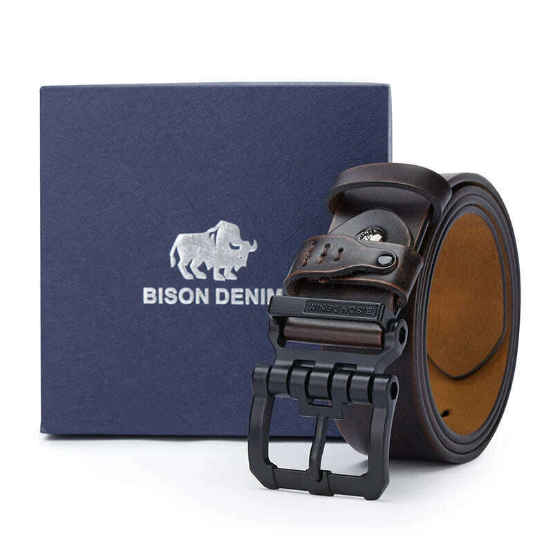 KIMLUD, Men Belt Male High Quality Leather Belt Men Male Genuine Leather Strap Luxury Pin Buckle Fancy Vintage Jeans Free Shipping 2024, Black Box / 110cm / CHINA, KIMLUD APPAREL - Womens Clothes