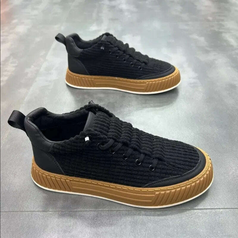 KIMLUD, Men Chunky Sneakers Fashion Light Non-slip Luxury Brand Men's Sneakers 2023 Designer Male Casual Board Shoe Man's Vulcanize Shoe, Black / 39, KIMLUD APPAREL - Womens Clothes