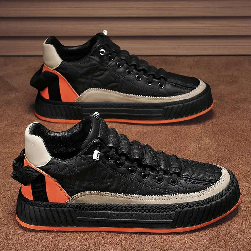 KIMLUD, Men Chunky Sneakers Fashion Light Non-slip Luxury Brand Men's Sneakers 2023 Designer Male Casual Board Shoe Man's Vulcanize Shoe, Orange / 41, KIMLUD APPAREL - Womens Clothes