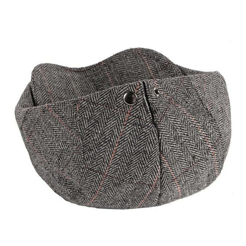 Men Classic Plaid Stripe Newsboy Cap for Male Winter Cotton Flat Ivy Vintage Gatsbay Hat Irish Outdoor Cabbie Beret Painter Hat - KIMLUD