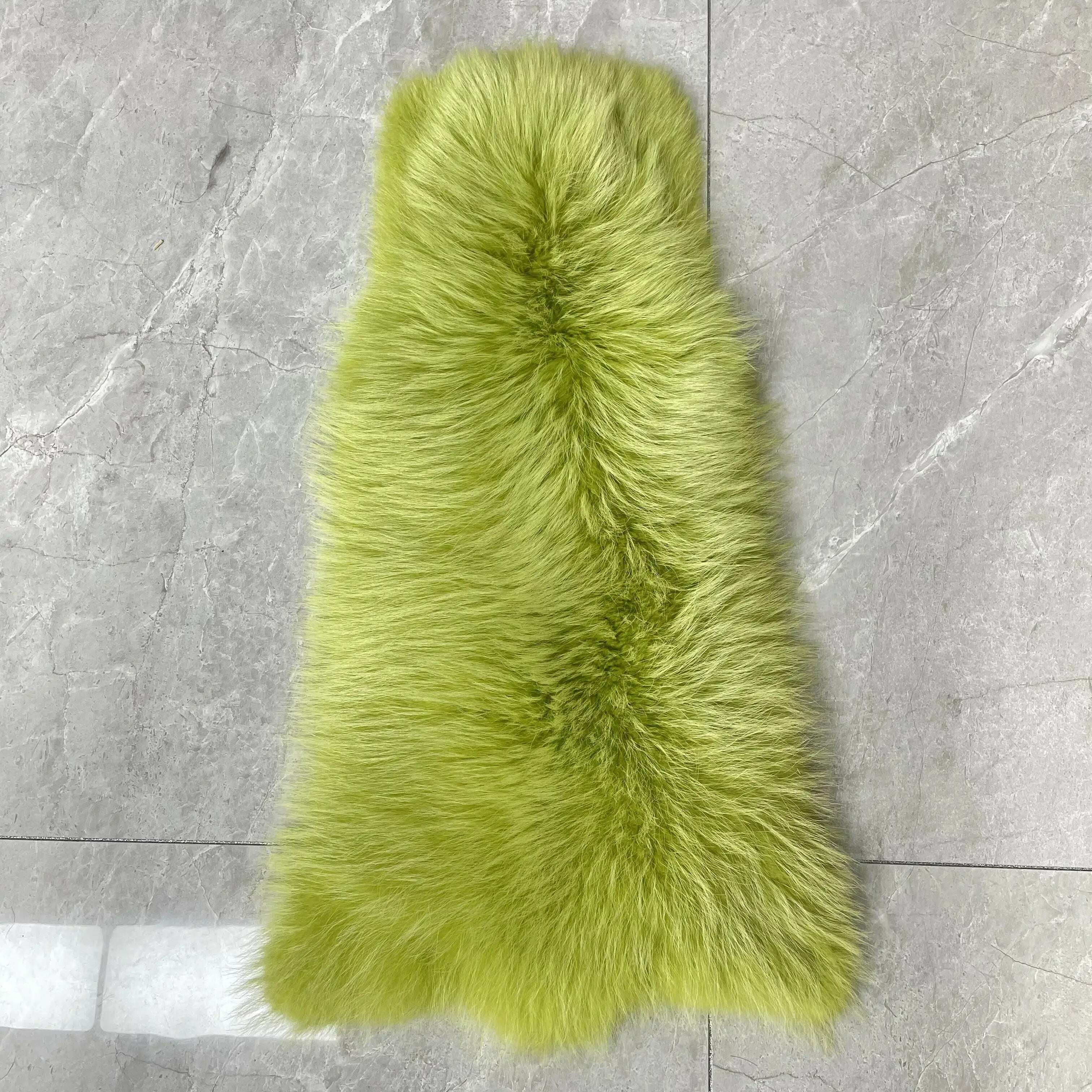 KIMLUD, Men Clothes Golden Island White Special Fox Fur Coat Full Pelt Customized Size Available, Fruit Green / XS(88cm), KIMLUD APPAREL - Womens Clothes