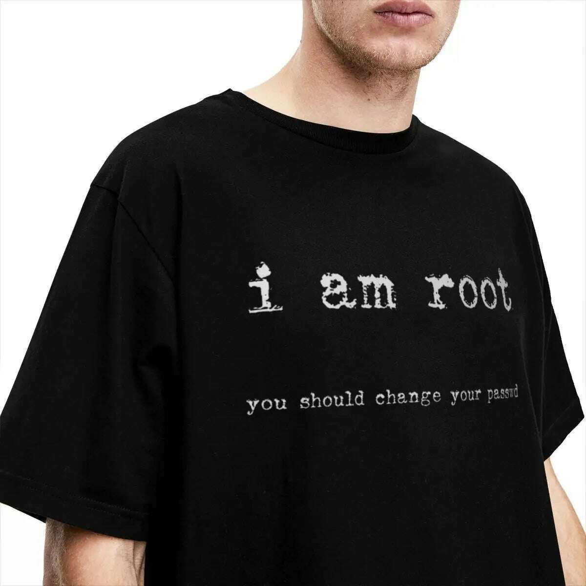 Men I Am Root Ubuntu Command Line Linux Unix Hacking T Shirts Stuff Cotton Clothes - KIMLUD