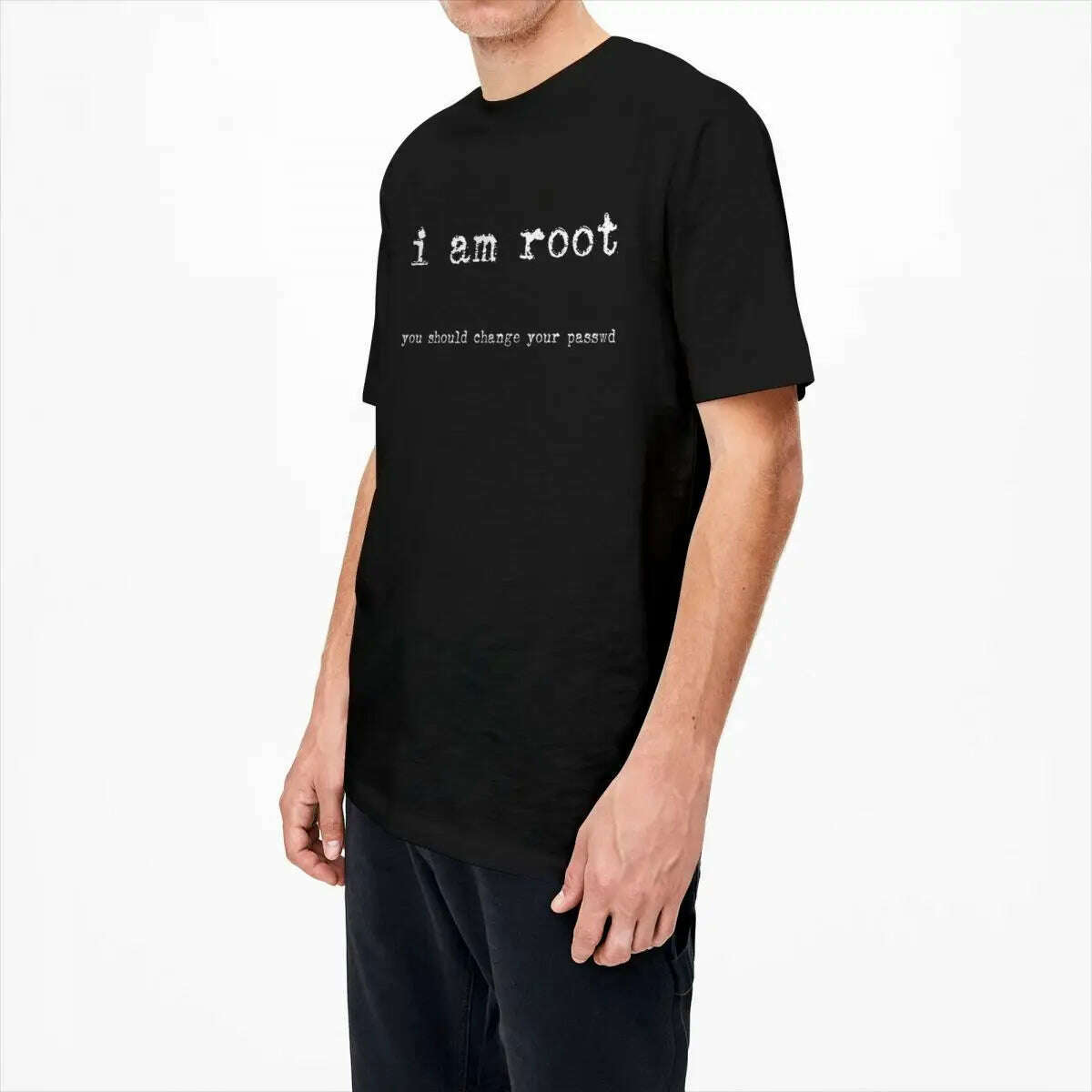 Men I Am Root Ubuntu Command Line Linux Unix Hacking T Shirts Stuff Cotton Clothes - KIMLUD