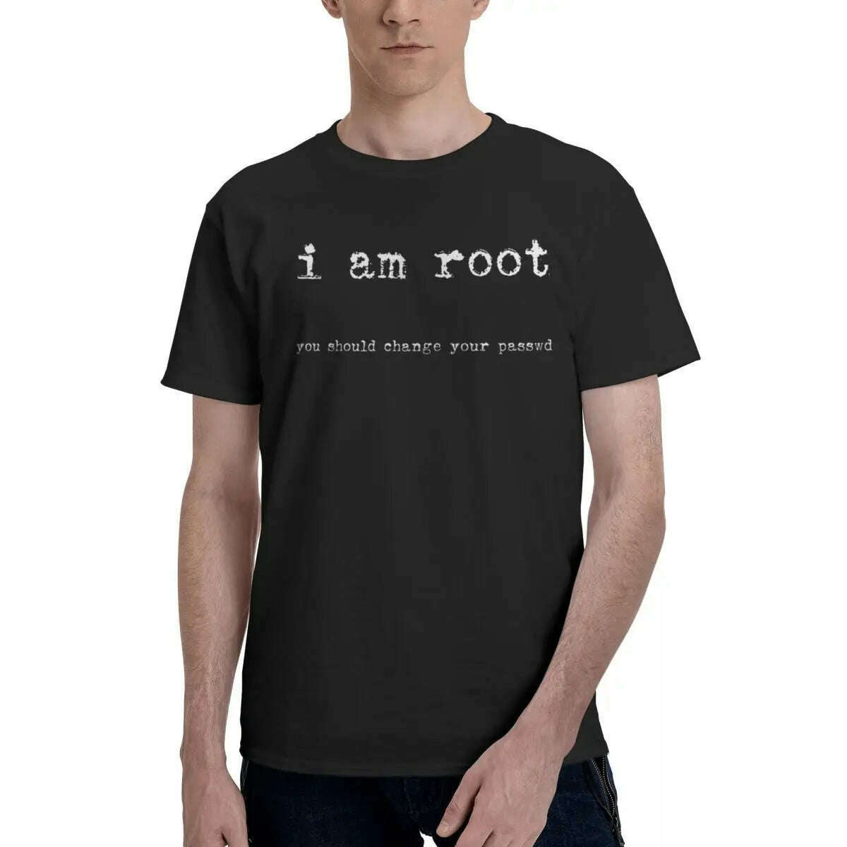 Men I Am Root Ubuntu Command Line Linux Unix Hacking T Shirts Stuff Cotton Clothes - KIMLUD