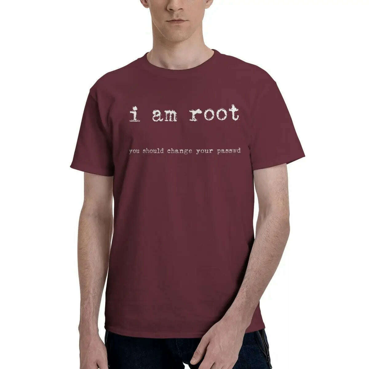 Men I Am Root Ubuntu Command Line Linux Unix Hacking T Shirts Stuff Cotton Clothes - KIMLUD