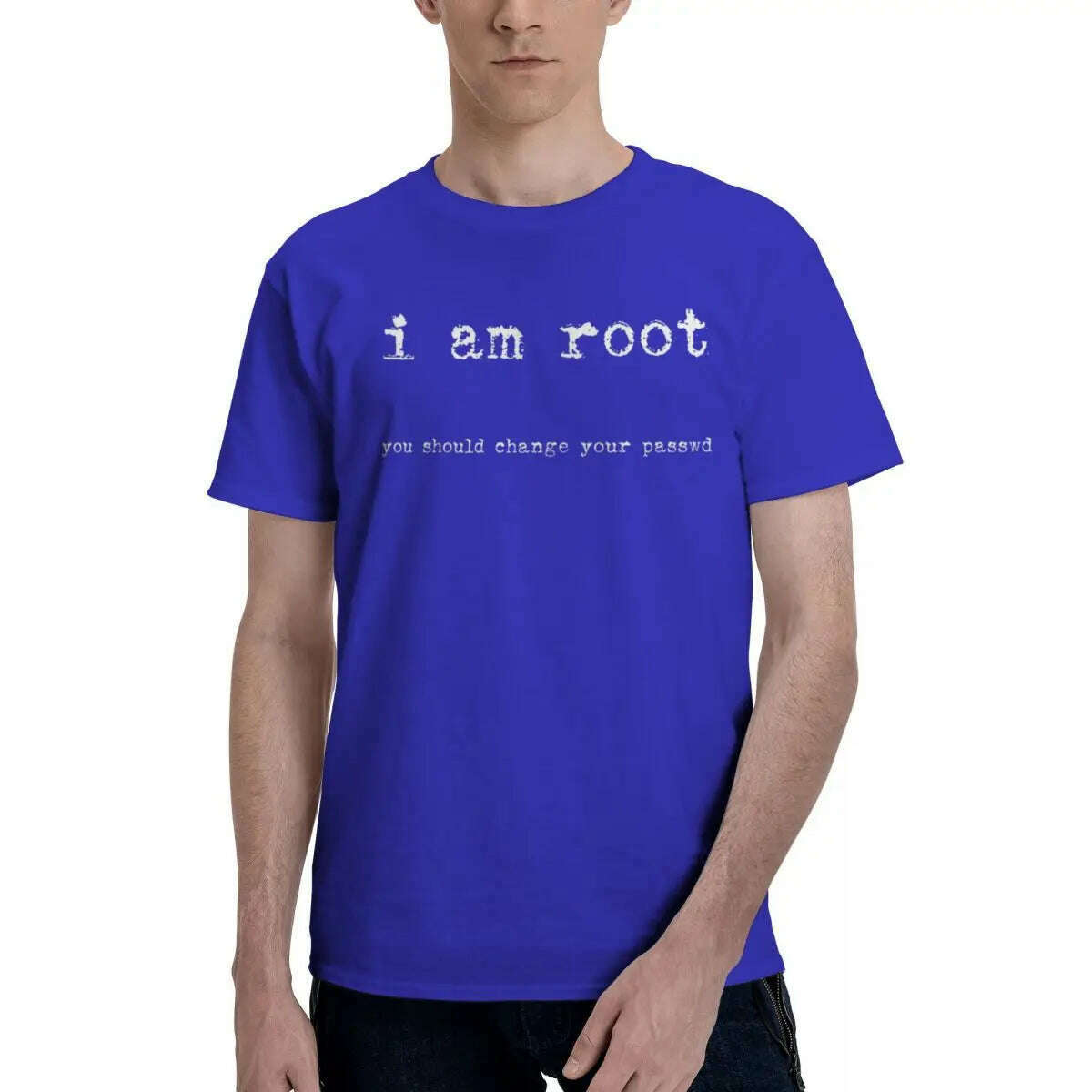 Men I Am Root Ubuntu Command Line Linux Unix Hacking T Shirts Stuff Cotton Clothes - KIMLUD