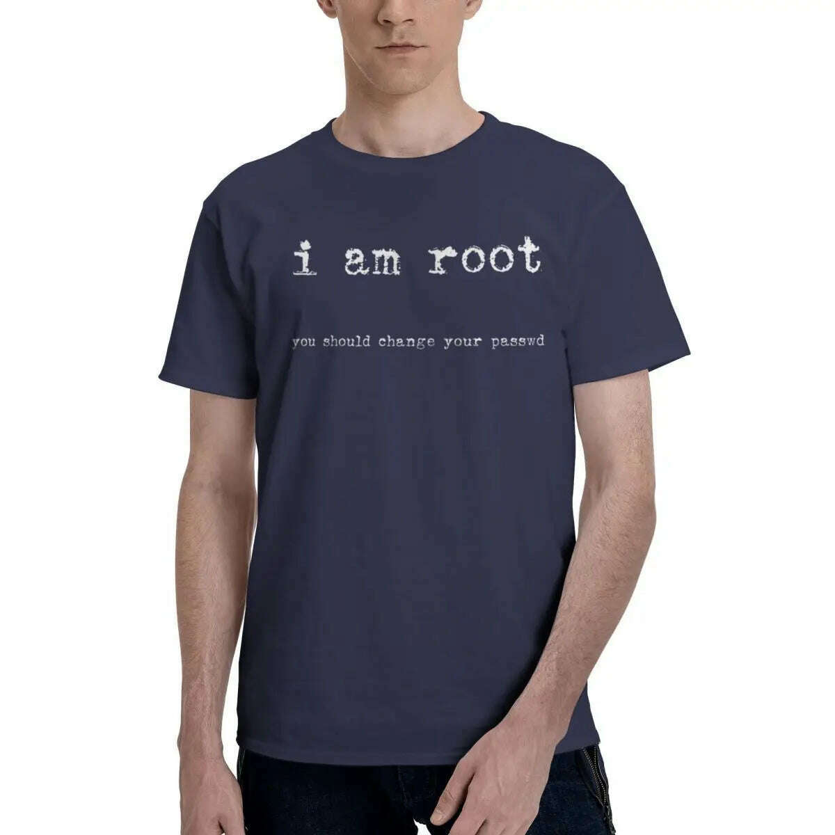 Men I Am Root Ubuntu Command Line Linux Unix Hacking T Shirts Stuff Cotton Clothes - KIMLUD