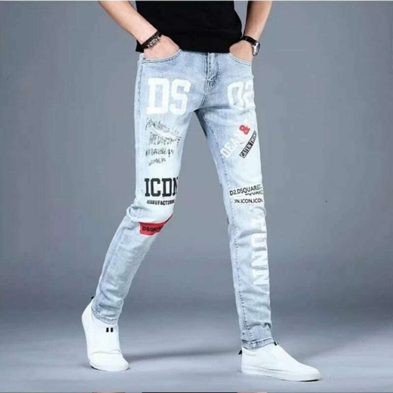 KIMLUD, Men Jeans Fashion Street Hip-Hop Jeans Male Punk Style Denim Pants Summer Spring Men Stretchy Slim Fit High Quality Mans Jeans, KIMLUD Womens ClothesKIMLUD, Men Jeans Fashion Street Hip-Hop Jeans Male Punk Style Denim Pants Summer Spring Men Stretchy Slim Fit High Quality Mans Jeans, 921 / 28 / CN, KIMLUD APPAREL - Womens Clothes