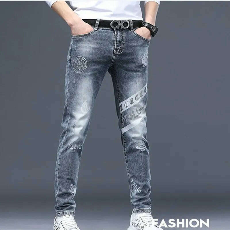 KIMLUD, Men Jeans Fashion Street Hip-Hop Jeans Male Punk Style Denim Pants Summer Spring Men Stretchy Slim Fit High Quality Mans Jeans, KIMLUD Womens ClothesKIMLUD, Men Jeans Fashion Street Hip-Hop Jeans Male Punk Style Denim Pants Summer Spring Men Stretchy Slim Fit High Quality Mans Jeans, C07 / 28 / CN, KIMLUD APPAREL - Womens Clothes