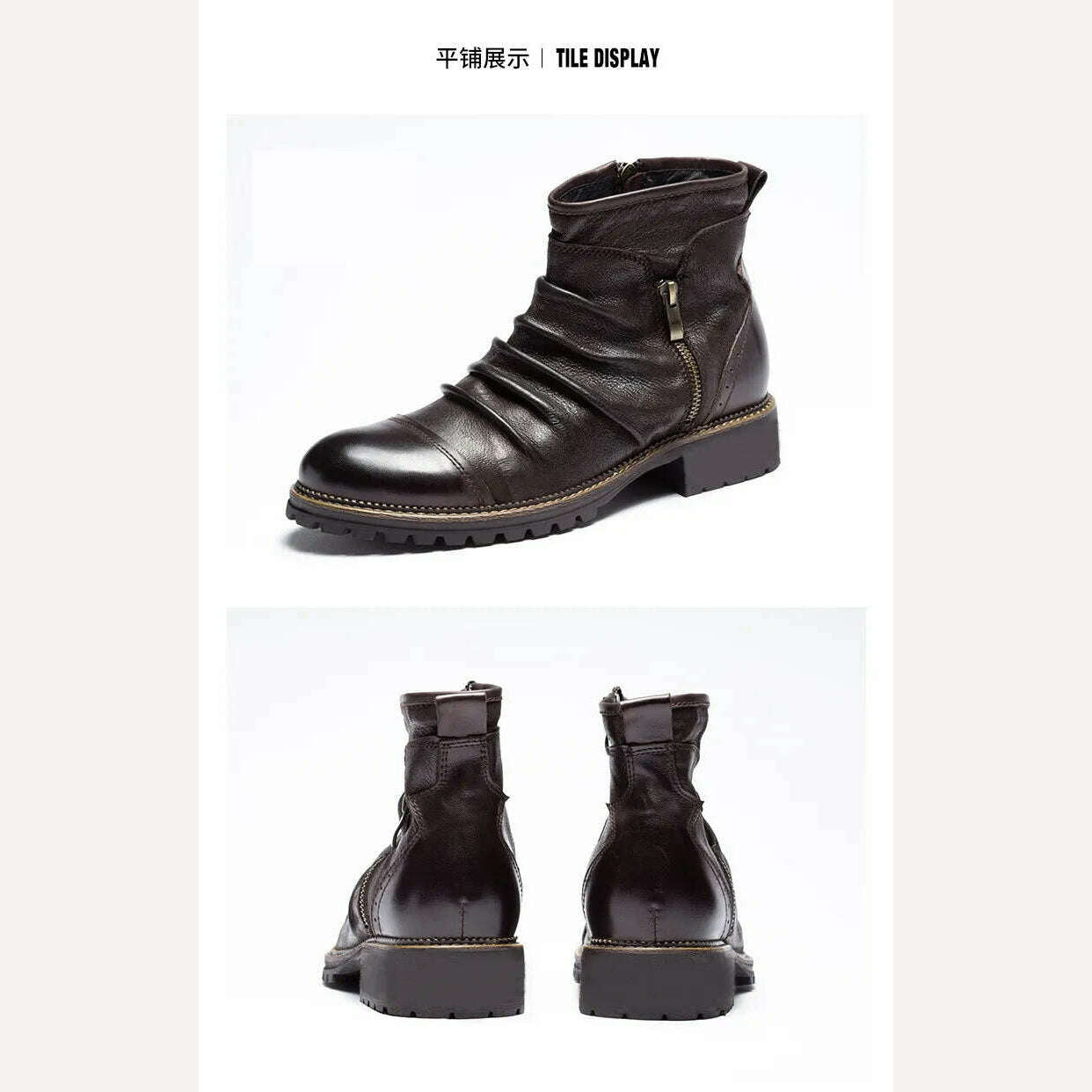 KIMLUD, Men Leather Boots 2021 New Arrival Britsh Vintage Style Boots Shoes Mens Boots Autumn Winter Men's Ankle Boots Plus Size, KIMLUD Womens Clothes