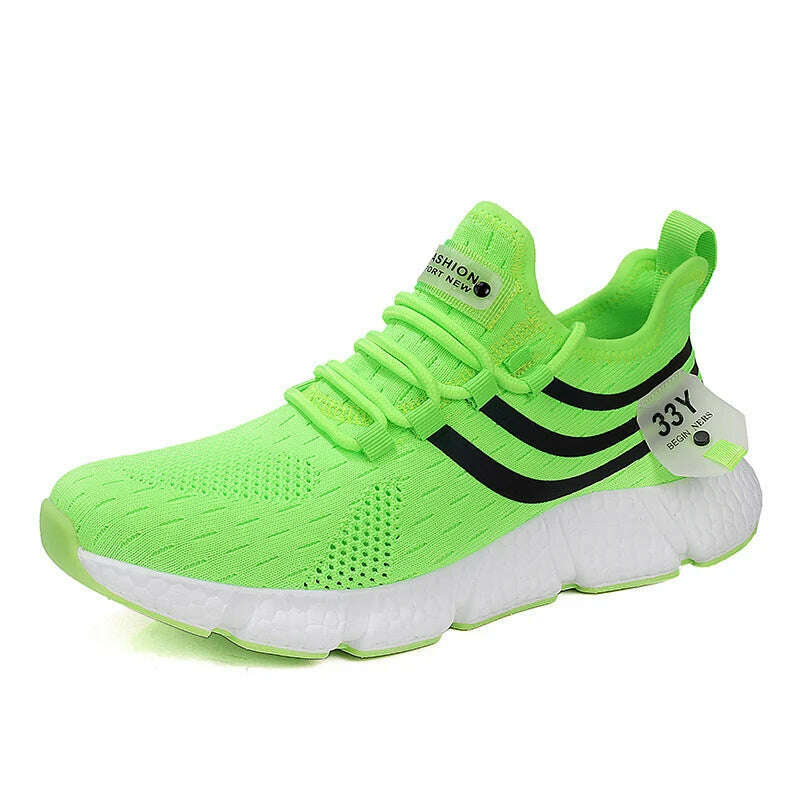 KIMLUD, Men Shoes Sneakers Breathable Comfortable Casual Running Shoes Luxury Tenis Sneaker Male Footwear 2024 Summer Men Tennis Shoes, Green / 37, KIMLUD Womens Clothes