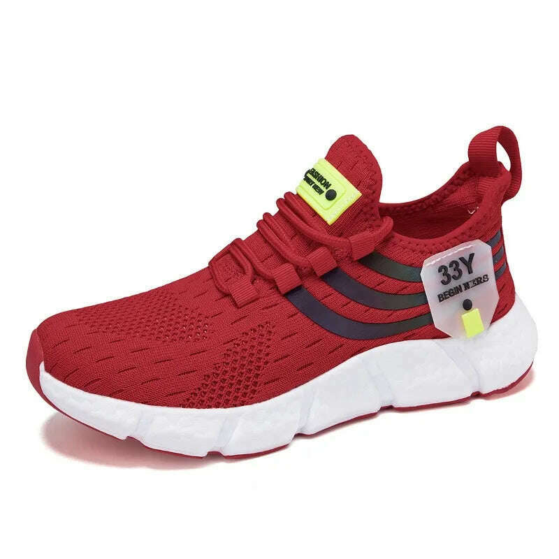 KIMLUD, Men Shoes Sneakers Breathable Comfortable Casual Running Shoes Luxury Tenis Sneaker Male Footwear 2024 Summer Men Tennis Shoes, Red / 39, KIMLUD Womens Clothes