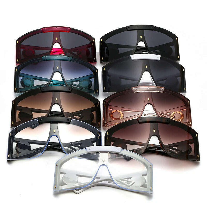 KIMLUD, Men's Mask Goggles Sunglasses For Women Fashion One Piece Square Sun Glasses Men Oversized Ladies Eyeglasses UV400 oculos H146, KIMLUD Womens Clothes