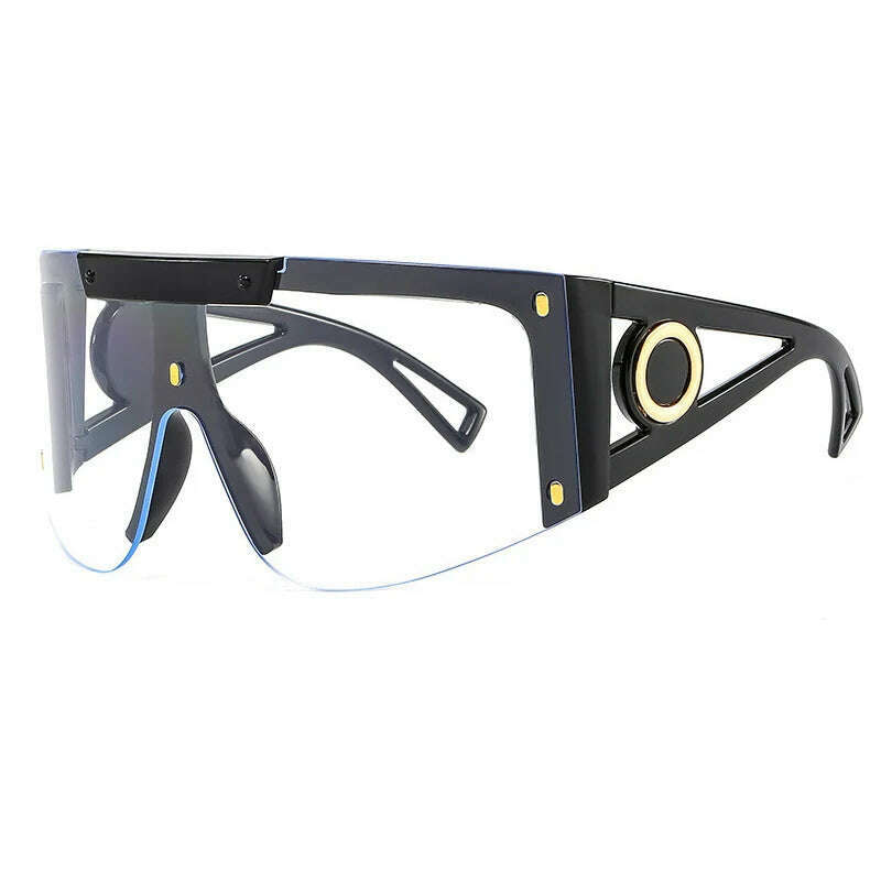 KIMLUD, Men's Mask Goggles Sunglasses For Women Fashion One Piece Square Sun Glasses Men Oversized Ladies Eyeglasses UV400 oculos H146, KIMLUD Womens Clothes