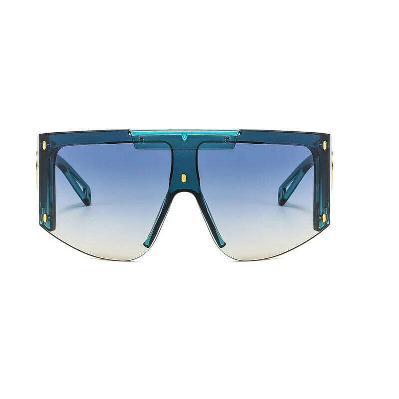 KIMLUD, Men's Mask Goggles Sunglasses For Women Fashion One Piece Square Sun Glasses Men Oversized Ladies Eyeglasses UV400 oculos H146, Blue Blue, KIMLUD APPAREL - Womens Clothes