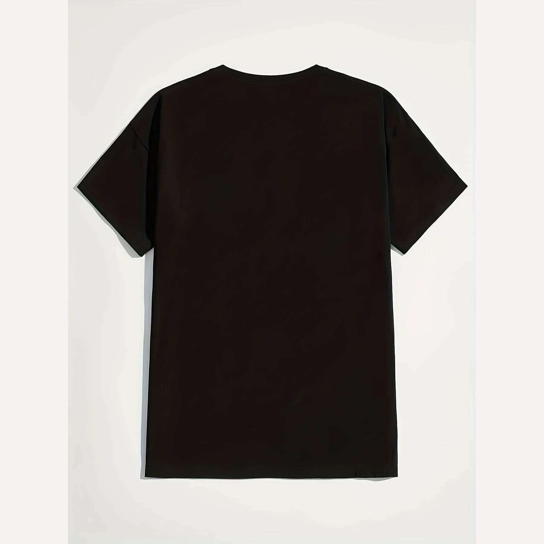 Men's 100% pure cotton summer loose fitting oversized Paris print casual slim fit round neck short sleeved T-shirt top - KIMLUD