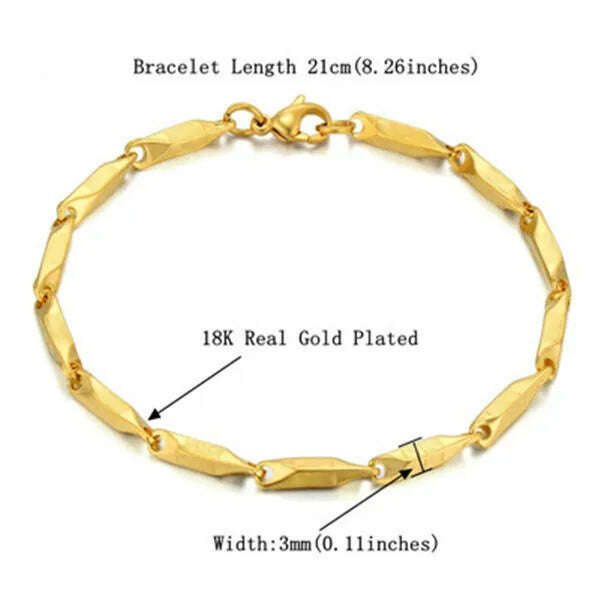 KIMLUD, Mens 316L Stainless Steel Male Bracelet Wholesale Braslet Gold Silver Color Braclet Chunky Cuban Chain Link Bracelet For Man, SL584 G / CHINA, KIMLUD APPAREL - Womens Clothes