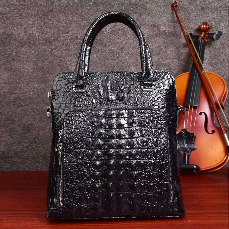 KIMLUD, Men's Business Bag Genuine Leather Crossbody Bag Cowhide Messenger Bag Crocodile Sling Shoulder Bag Briefcase, Default Title, KIMLUD APPAREL - Womens Clothes
