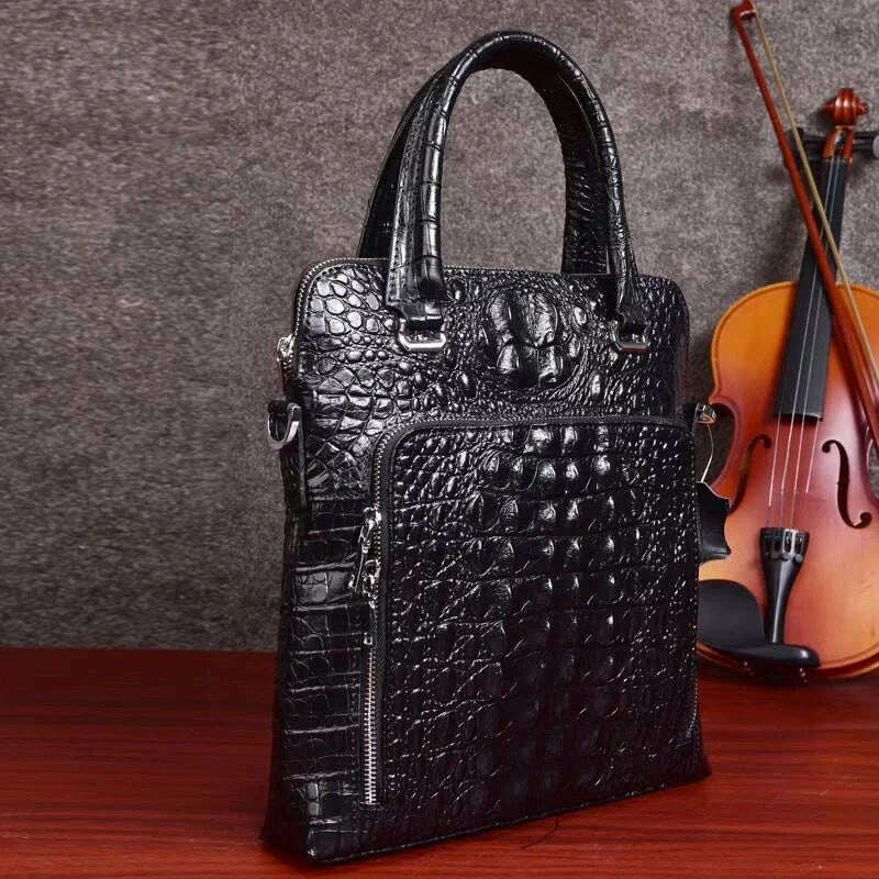 KIMLUD, Men's Business Bag Genuine Leather Crossbody Bag Cowhide Messenger Bag Crocodile Sling Shoulder Bag Briefcase, KIMLUD Womens Clothes