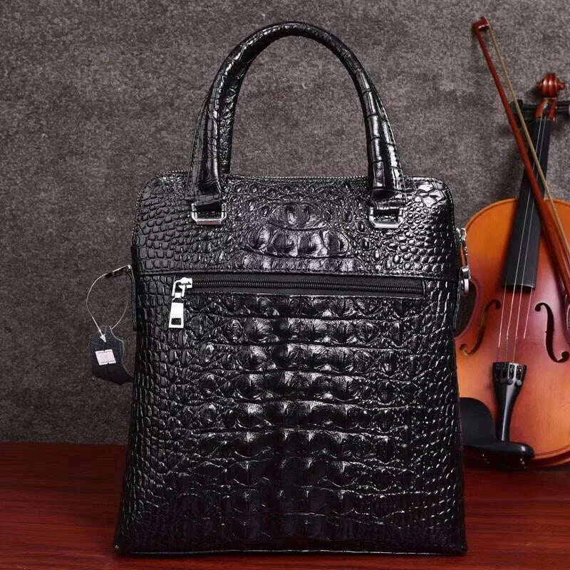 KIMLUD, Men's Business Bag Genuine Leather Crossbody Bag Cowhide Messenger Bag Crocodile Sling Shoulder Bag Briefcase, KIMLUD Womens Clothes