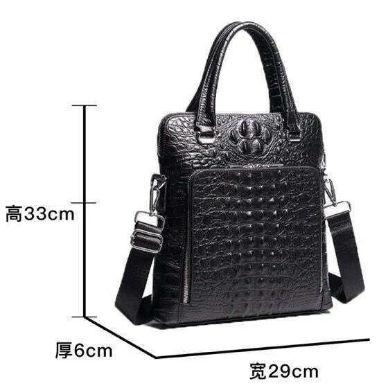 KIMLUD, Men's Business Bag Genuine Leather Crossbody Bag Cowhide Messenger Bag Crocodile Sling Shoulder Bag Briefcase, KIMLUD Womens Clothes