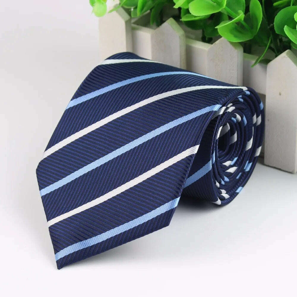 Mens Business Tie Formal Striped Dot Jacquard Wedding Necktie 8CM Classic Corbata Neckwear Gravata - KIMLUD