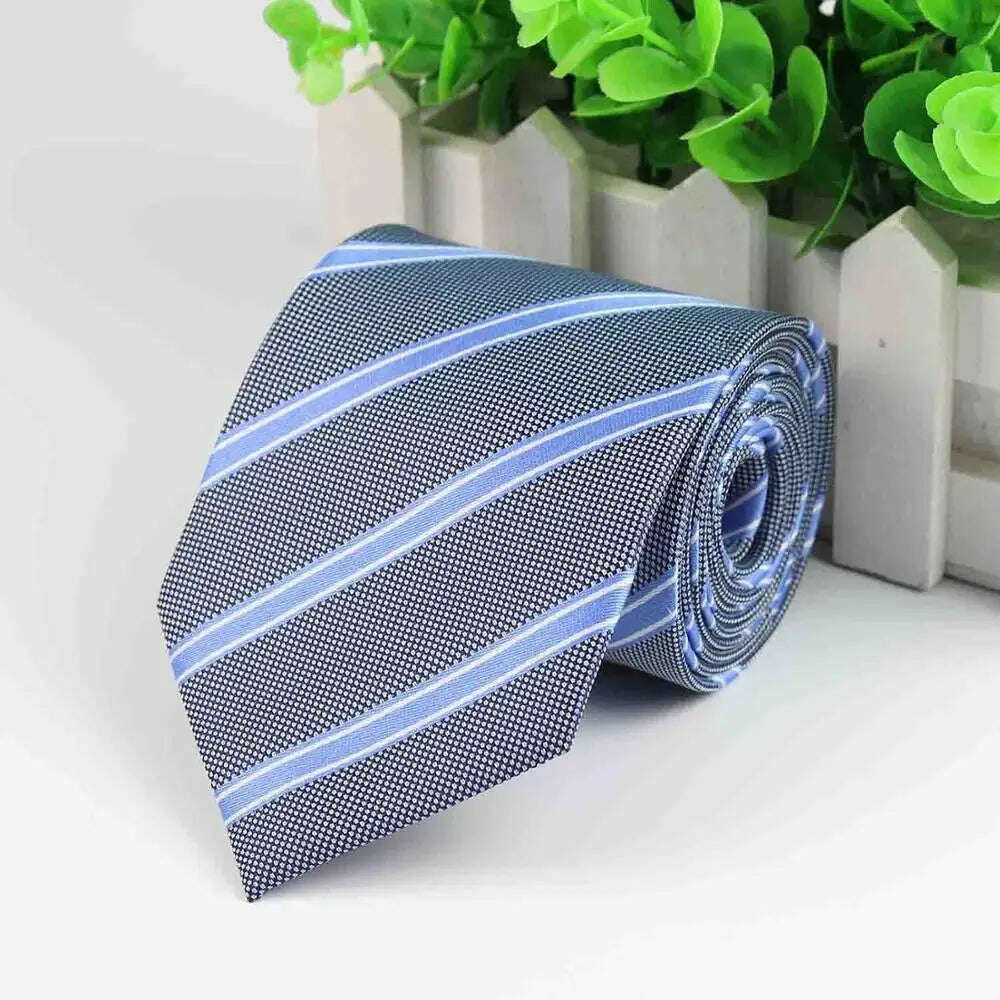 Mens Business Tie Formal Striped Dot Jacquard Wedding Necktie 8CM Classic Corbata Neckwear Gravata - KIMLUD