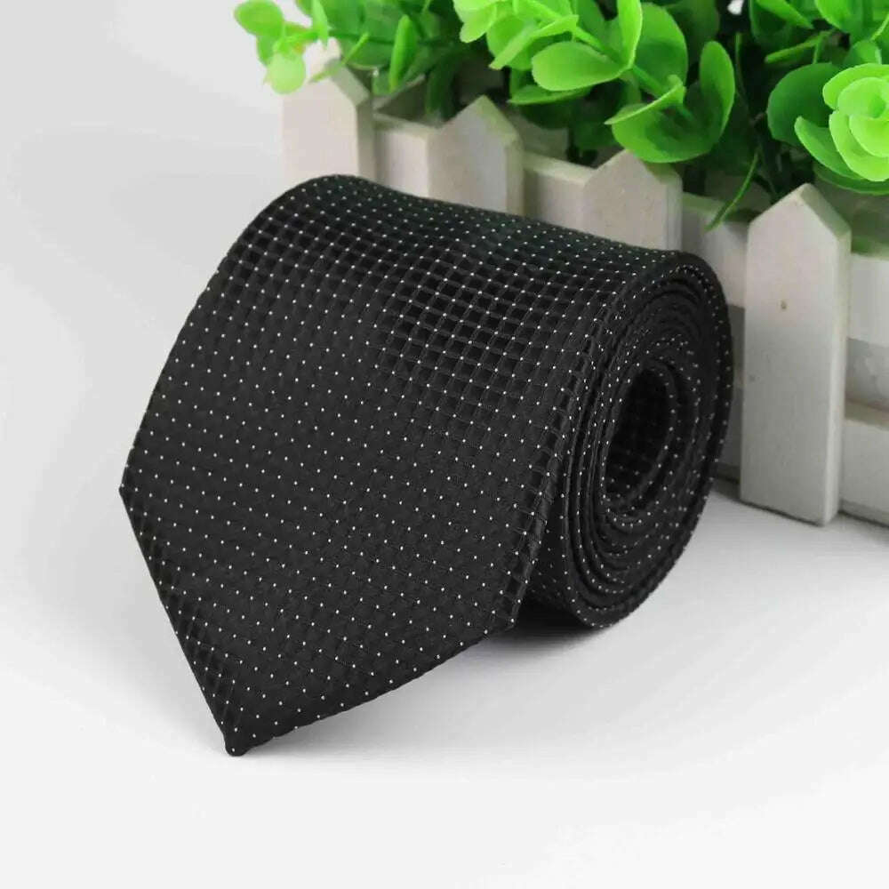 Mens Business Tie Formal Striped Dot Jacquard Wedding Necktie 8CM Classic Corbata Neckwear Gravata - KIMLUD