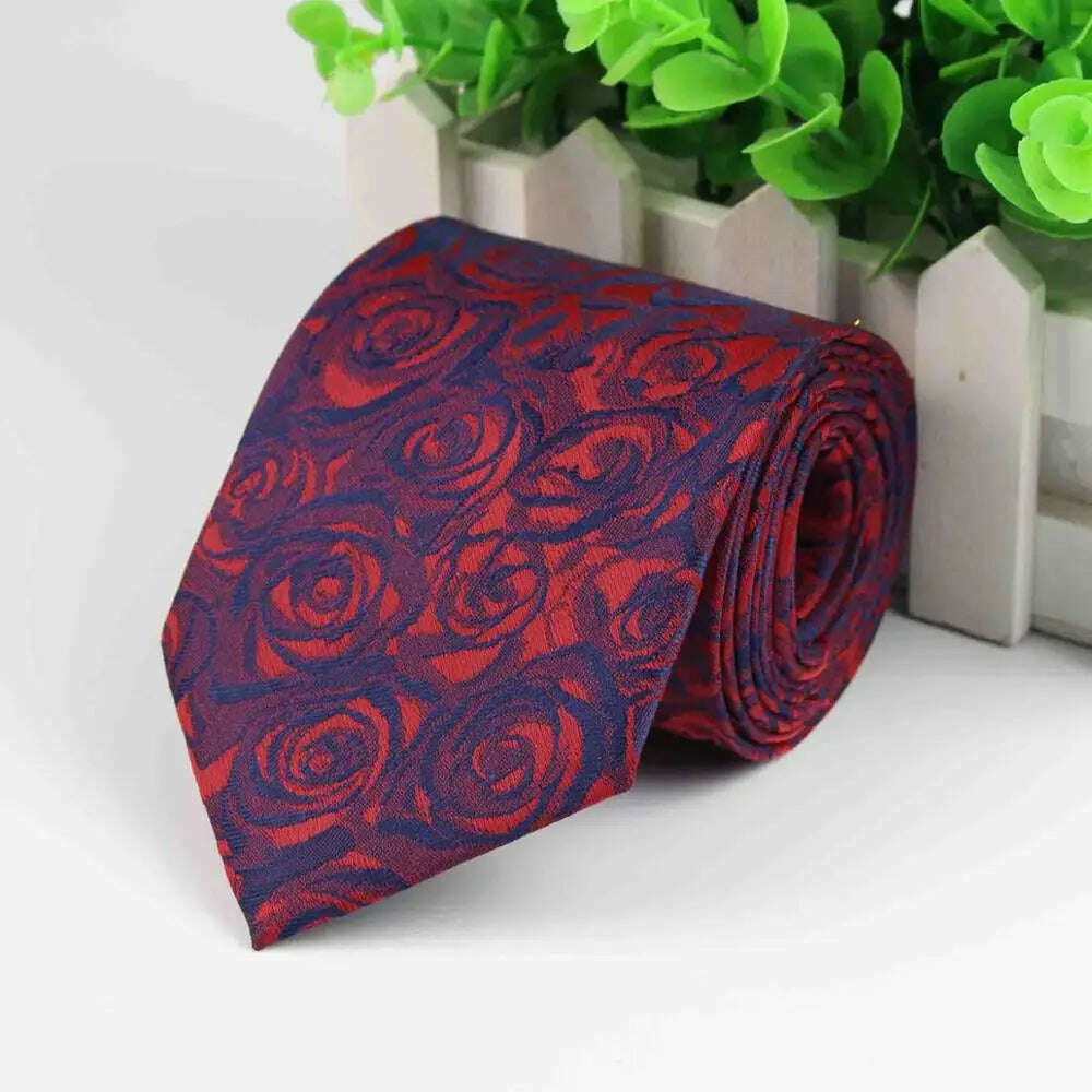 Mens Business Tie Formal Striped Dot Jacquard Wedding Necktie 8CM Classic Corbata Neckwear Gravata - KIMLUD