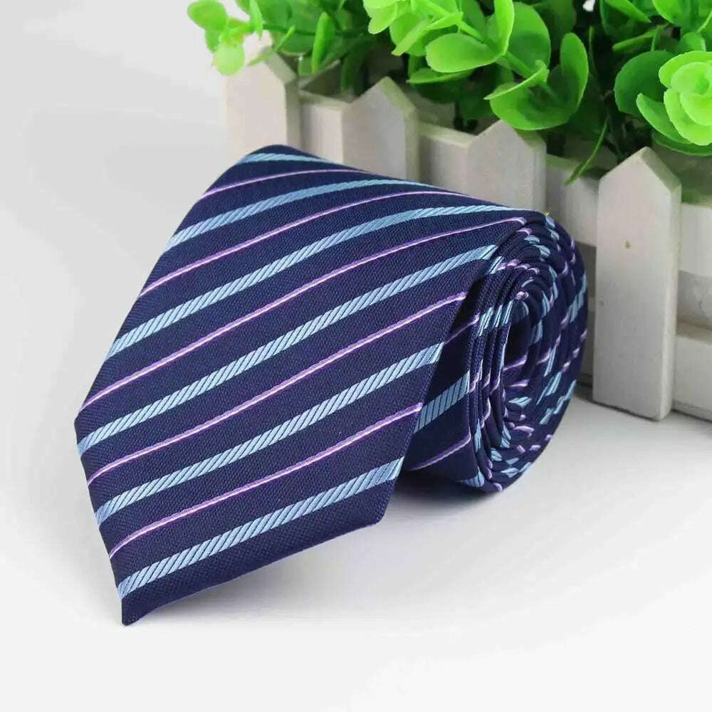 Mens Business Tie Formal Striped Dot Jacquard Wedding Necktie 8CM Classic Corbata Neckwear Gravata - KIMLUD