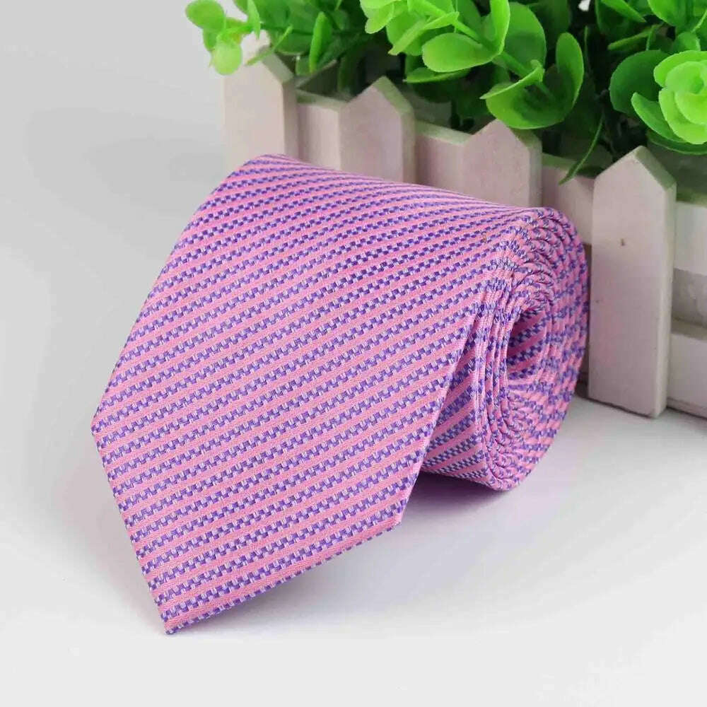 Mens Business Tie Formal Striped Dot Jacquard Wedding Necktie 8CM Classic Corbata Neckwear Gravata - KIMLUD