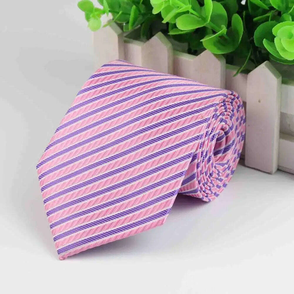 Mens Business Tie Formal Striped Dot Jacquard Wedding Necktie 8CM Classic Corbata Neckwear Gravata - KIMLUD