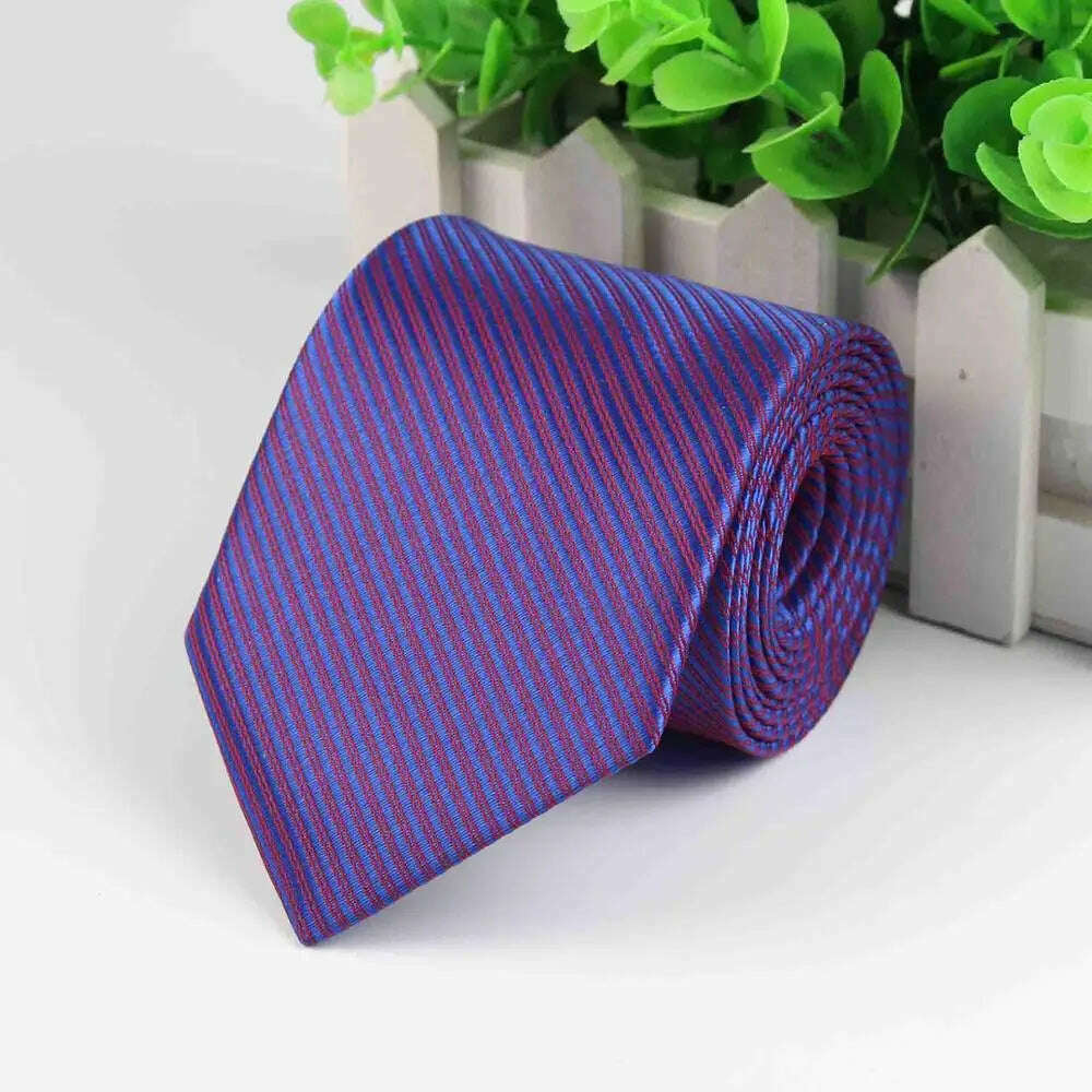 Mens Business Tie Formal Striped Dot Jacquard Wedding Necktie 8CM Classic Corbata Neckwear Gravata - KIMLUD