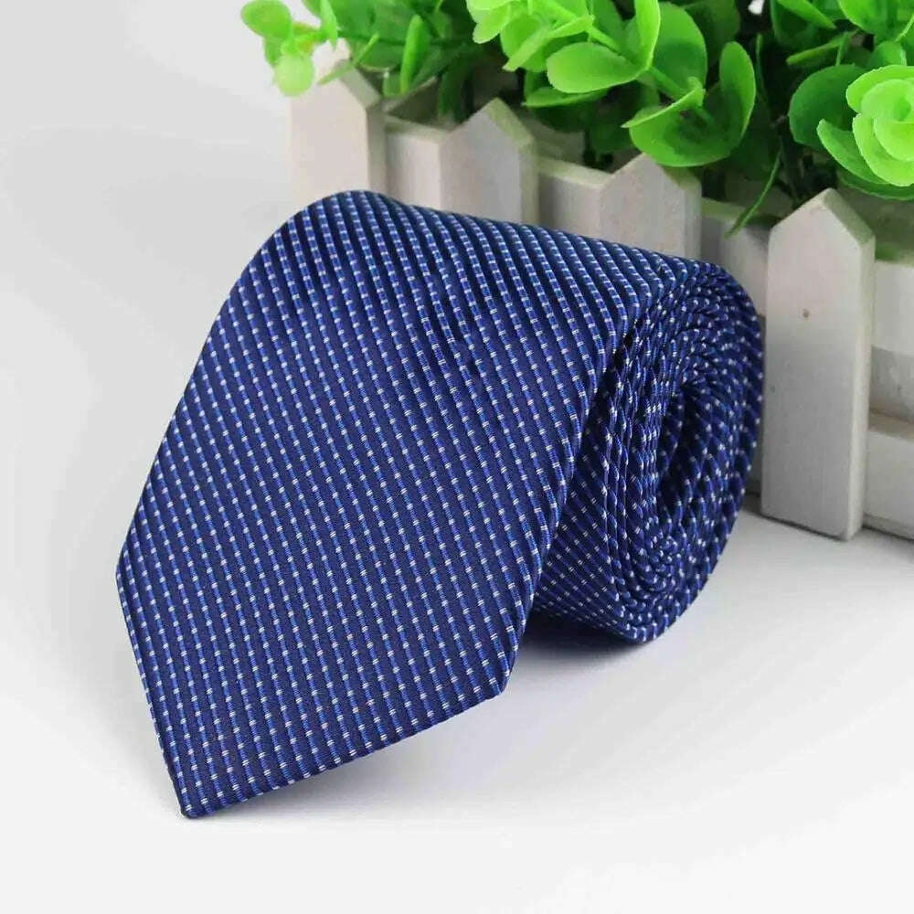Mens Business Tie Formal Striped Dot Jacquard Wedding Necktie 8CM Classic Corbata Neckwear Gravata - KIMLUD