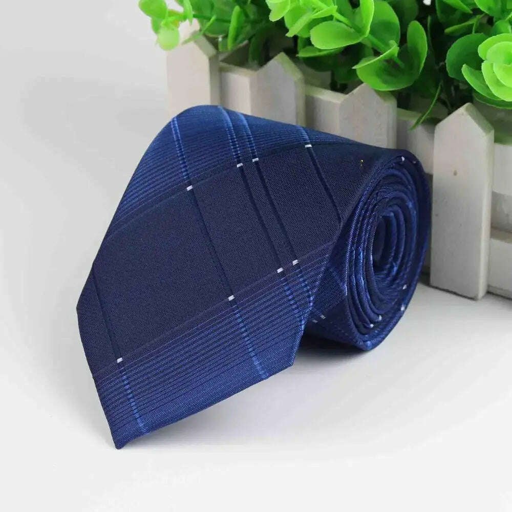 Mens Business Tie Formal Striped Dot Jacquard Wedding Necktie 8CM Classic Corbata Neckwear Gravata - KIMLUD