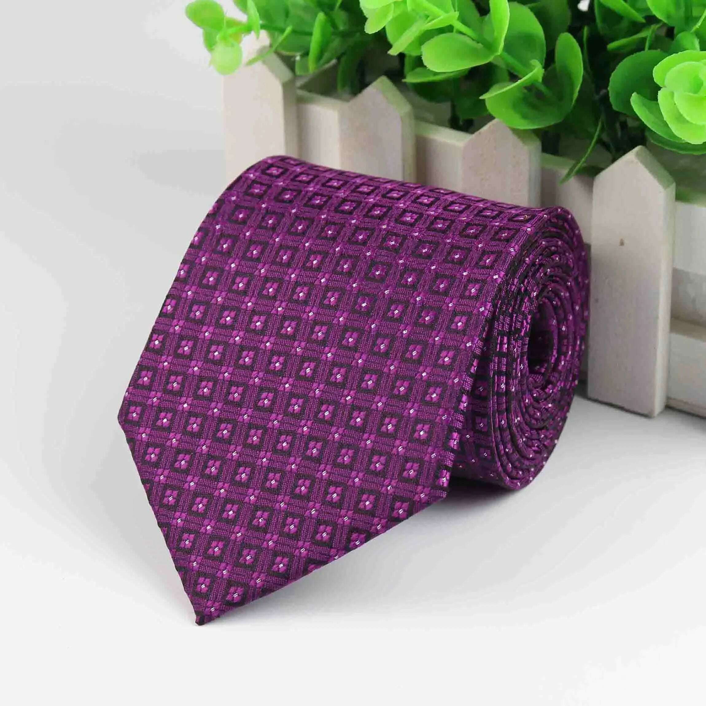 Mens Business Tie Formal Striped Dot Jacquard Wedding Necktie 8CM Classic Corbata Neckwear Gravata - KIMLUD