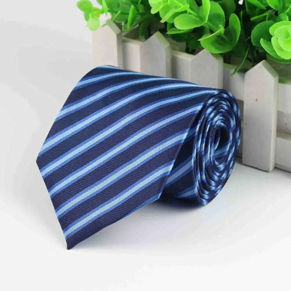 Mens Business Tie Formal Striped Dot Jacquard Wedding Necktie 8CM Classic Corbata Neckwear Gravata - KIMLUD