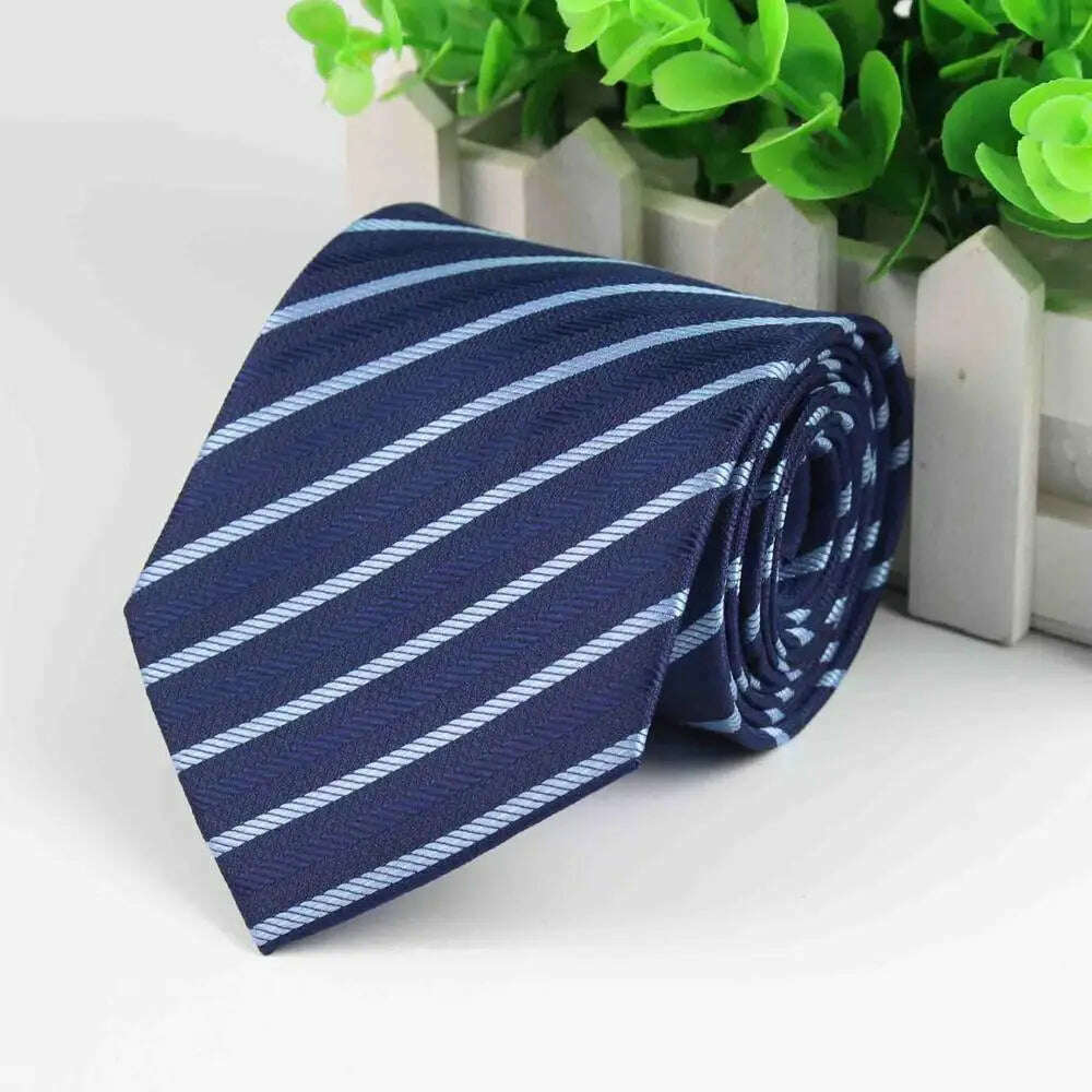 Mens Business Tie Formal Striped Dot Jacquard Wedding Necktie 8CM Classic Corbata Neckwear Gravata - KIMLUD