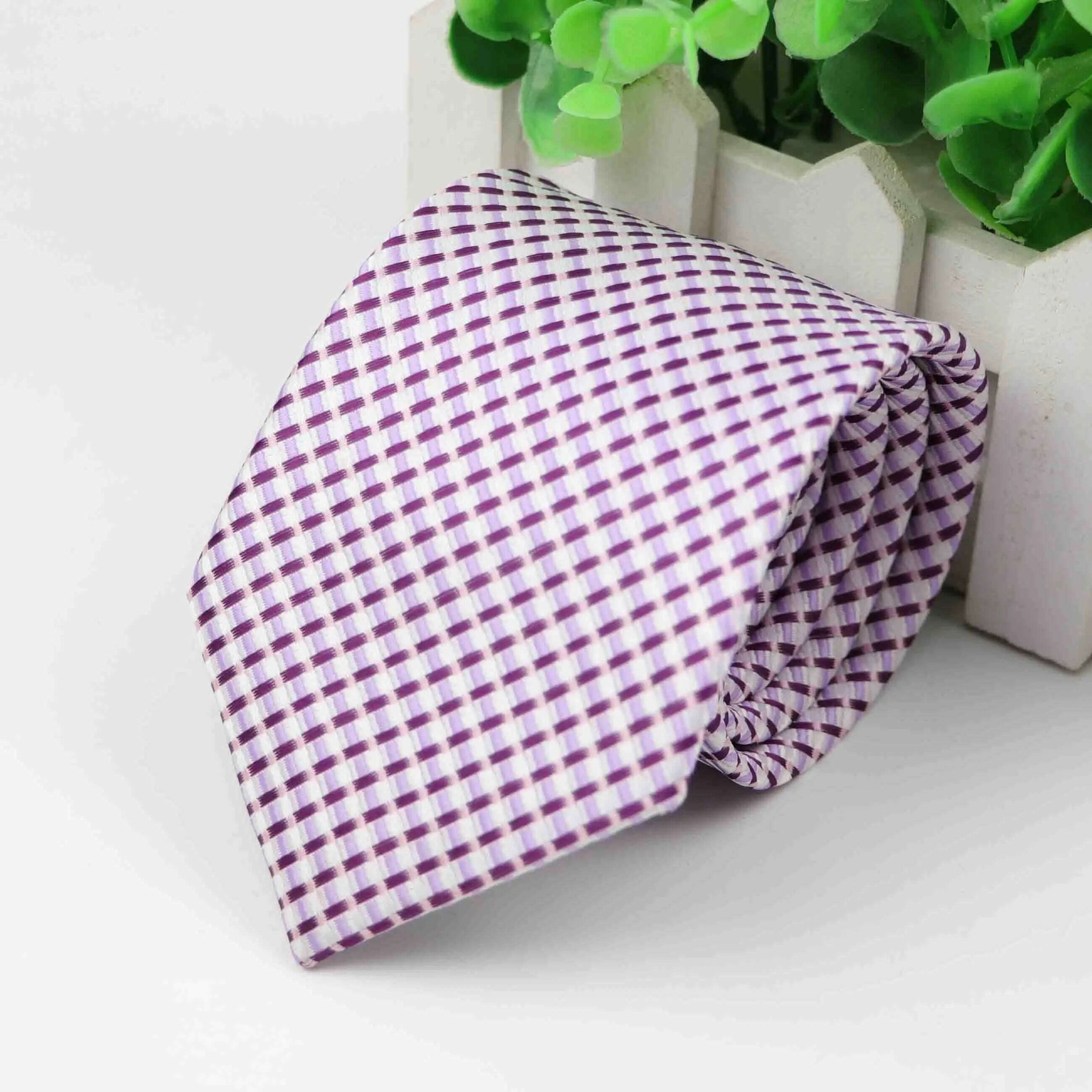Mens Business Tie Formal Striped Dot Jacquard Wedding Necktie 8CM Classic Corbata Neckwear Gravata - KIMLUD