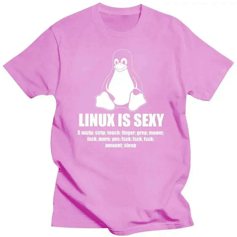 KIMLUD, Mens Clothing Novelty Linux Root SUDO Unix Shell Sexy Fun Tshirt Men Short Sleeve Programmer Programming Coding Coder T Shirt Co, PinkMen / XXS, KIMLUD APPAREL - Womens Clothes
