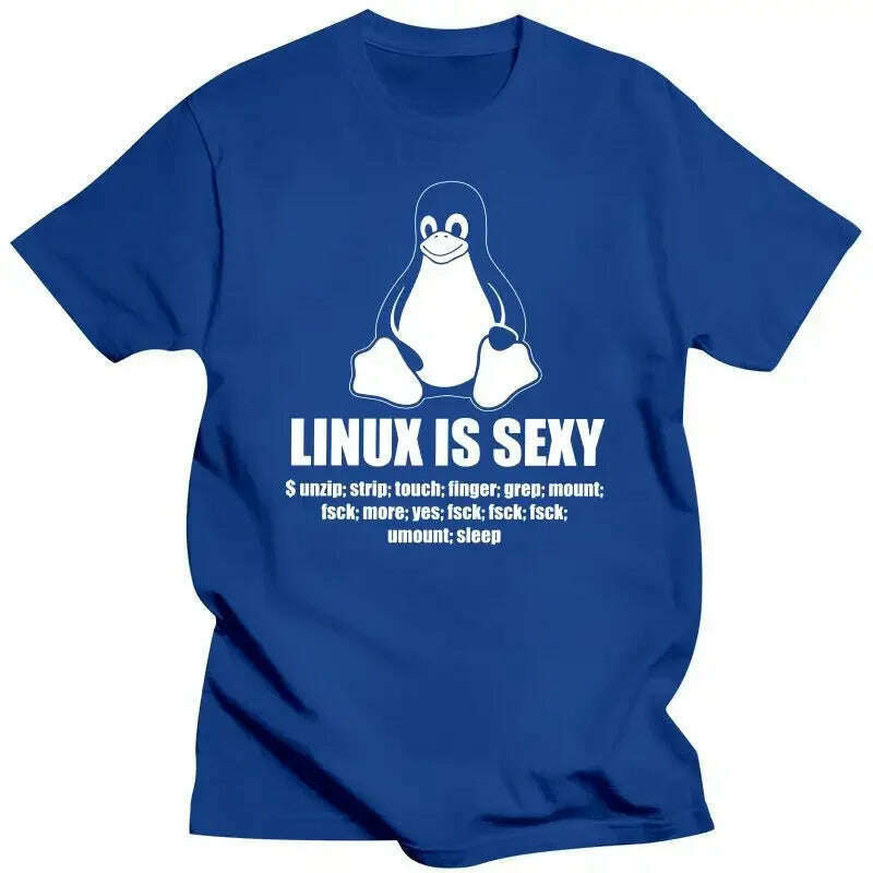 KIMLUD, Mens Clothing Novelty Linux Root SUDO Unix Shell Sexy Fun Tshirt Men Short Sleeve Programmer Programming Coding Coder T Shirt Co, SkyblueMen / XXS, KIMLUD APPAREL - Womens Clothes